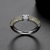 Designer exquis et tendance AAA Zircon Micro Incrup Ring pour les femmes Bijoux de mariage et de cadeau d'amant en platine cuivré et coloré