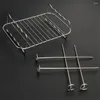 テーブルマットステンレス鋼エアフライヤーグリルラック4串のダブルレイヤーロースト料理食器洗い機セーフスチームスタンドオーブン