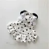 Vêtements de chien dot princesse robe vêtements de compagnie de animal de compagnie jupe imprimé jupe chiens mince petit chihuahua été noir blanc respirant fille pug