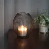 Свеча Hollow Iron Candle Holder Candlestick фонарь Геометрические формы Centro de Mesa Черный кофейный столик