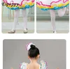 Bühnenbekleidung Prinzessin Rock Fluffy Performance Kleid süßer Kinder tanzt sieben Regenbogen