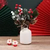 Dekorativa blommor 5st högkvalitativ julprydnad Heminredning Cone Berry Artificial Flower Pine Branch Fake Snow Frost