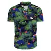 Męskie koszule 2024 Letni kwiatowy nadruk krótki rękaw hawajski koszula na męskie ubrania codziennie wysokiej jakości lap ogółez