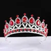 Tiaras Baroque Princess Rose Red Red Crystal urodziny Tiara Crown 2023 NOWOŚĆ ELEGANTOWANA TIARA WEDLIA SUKIET HAIR