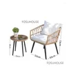 Camp Furniture Nordic Outdoor Rattan Chair for Balcony Leisure Table and Three Piece Combination Indoor Tea