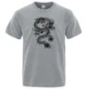 T-shirts masculins de style chinois dragon blanc mascules femmes tshirts mode t-shirts en vrac coton t vêtements de haute qualité t-shirt y240429