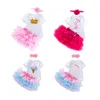 Tutu Baby Birthday Set korte mouw Romper Pettiskirt Girls 3 PCS kledingsets Summer Style 240429