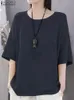 Camicette femminili camicie Zanzea Summer Casual Solid Color Blouse Woman Half Slve Cotton Tunic Tops Female Fashion Beach Beach Chemisze 2023 Y240426