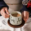 Tazze shxing ceramica tazza tazza tazza resistente al calore tazza per succo di latte d'acqua del latte ristorante regalo di Natale