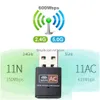 Adaptadores de rede Adaptador Wi -Fi USB 2.4GHz 5GHz 600Mbps Antena Banda dupla 802.11b/n/g/ac/ac mini receptor de cartão sem fio com ret dhm3o