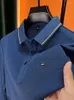 Polos męski Wysokiej jakości Lekka luksusowa jesień koszulka marki polo z długim rękawem Business Casual Korean Style Design Hafdery kieszonkowy