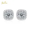 Heißer Verkauf 0,5*2CT White VVS Moissanit Diamond Luxus 925 Sterling Silber Stud Halo Frauen Ohrringe