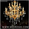 Люстры Meerosee Modern Luxury 12 Arms Crystal люстр легкий золотой подвеска подвеска Luster Lamp для лобби фойе D750 мм H750MM