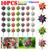Dekoracje 10/5/1pcs Pitoblewheel ogrodowe Kolorowe wiatrakowe stawki dekoracion zabawka
