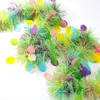 Flores decorativas de páscoa artificial rattans guirlandas coloridas ladilhas grinaldas de guardana