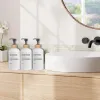 Set 3 Pack Bathroom 500ml Soap Dispenser Shampoo Conditioner Body Wash Bottles Refillable Printed Font Lotion Dispenser Bottles