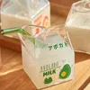 Canecas 1pc Milk Carton Cup Recipiente quadrado Copos de café da manhã Kawaii Glass Glass Clear Mini Creamer Jug Caneca