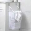 Kosze do przechowywania kosze na ścianę kosza na pralnię wisząca torba siatkowa z naklejką brudne ubrania do przechowywania kosza łazienka organzier torba z pralnia