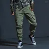 Herrbyxor 2024 högkvalitativ khaki sommarmän militär taktisk joggare kamouflage last multi-pocket mode svart armébyxor