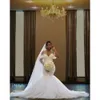 Plus Aso nov arabski ebi wielkość koronkowa sukienka ślubna z koralikami Sheer szyi biała vintage seksowne suknie ślubne sukienki ZJ2207 ES