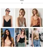 Women's Tanks Camis Womens suspender V-neck basic white black sleeveless satin tube vest Womens summer Y2K vestL24029