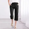 Women's Pants Women High Waisted Wide Leg Fashion Drawstring Elastic Trousers Comfy Straight Long Solid Color With Pockets