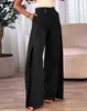 Women's Pants Capris 2023 New Fashion Womens Pants Elegant High midja Overlay Asymmetriska breda benbyxor Byxa Casual Bottom For Women Y240429