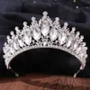 Tiaras baroccia di cristallo verde corona corona di lusso Principessa regina Rhinestone Tiara Wedding Accessori per capelli per capelli set di gioielli