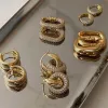 Clips Fashion Cz Zircon Round Huggie Hoop Ohrringe für Frauen Geometrische u Form Ohrschnalle Hoops Gold plattiert Edelstahlschmuck