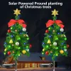 Decoraties Solar Christmas Tree Decor Lights buitenshuis Waterd waterdichte Led Lawn Garden Portio Pora Landschap Lampen Kerstfeestcadeaus