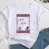 T-shirts nana Japanse anime zomer crop top dames hartvormige t-shirt zwarte korte mouwen casual Harajuku t-shirtl2404