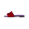 Designer Sandaler Interlocking Cut-Out Slippers Slide Slipper Black Brown Deep Pink Purple Blue Light Mint Green Orange White Purple RedkCod#