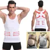 Herren schlanker Körper Shapewear Korsett Weste Hemd Kompression Bauch Bauch Bauchkontrolle Schleiche Tailler Cincher Unterwäsche Sportweste 240426