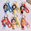 Decompression Toy Princess book bag pendant doll cute silicone car key chain pvc gifts wholesale keychain