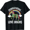 T-shirt maschile zombiecorns adora il cervello zombi unicorno arcobaleno t-shirt cotone maschi topi t-shirt t-shirt personalizzato popolare stile semplice t240425