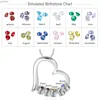 Hänghalsband Personligt namn och Birthstone Metal Heart-Shaped Pendant Halsband PVD-bräde med CZ Stone Charm som används för Mothers Day Jewelry Giftswx