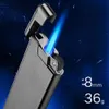 Slim Personal Customized Torch Leichter tragbarer Windschutz Blue Flame Cigarette Leichter