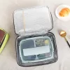 Rods Square Fashion Thermal Lunch Bag Portable Leak Proof Picnic Food Carrier Insulated Cooler Bento Box Bags for Adults Children