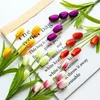 Decorative Flowers 3/5 Heads Tulip Simulation Flower Artificial Fake Home Living Room Office Desktop Creative Decoration