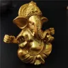 Décorations Gold Lord Ganesha Bouddha Statue Elephant God Sculptures Ganesh Figurines Manmade Stone Home Garden Bouddha Decoration Statues