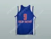 Nom et noms personnalisés pour hommes / enfants Luol Deng 9 Grande-Bretagne Équipe nationale Blue Basketball Jersey Top cousé S-6XL