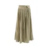 Skirts In Cotton Linen Wide Leg Skirt 2024 Summer High Waisted Loose Casual Pants Korean Fashion Lace Up Long