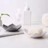 Rätter 1 st silikonlåda dränerande tvålskål tvålbox tallrik lotus form tvålhållare bärbara tvålrätter badrumstillbehör