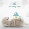 Respiration loutre bébé sommeil et jeu jouet en peluche en peluche musicale avec des cadeaux confortables sensoriels légers 240416