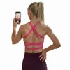 Outfit da yoga sexy reggiseno sportivo svuotato a croce cinghie top woman ginnfieltness witwear push up up sports serance bralette