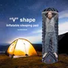 Pacoone Outdoor Camping aufblasbare Matratze mit Kissen Reisematte Klappbett Ultraleiche Schlafpolster Luftkissen Wanderwanderung 240416