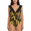 Swimwear féminin - Golden Feathers Sexy Black Mail