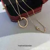 Cartre high -end sieraden kettingen voor dames v Gold vergulde CNC Craft ingelegde nagel met volle diamanten gezichtshoofd en staart diamant voor vrouwen origineel 1: 1 met echt logo en doos