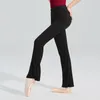 Pantalon de danse de ballet de porte pour les femmes Filles Modal Flare Long pantalon haute taille Fitness Black Gymnastique Bell-Bottoms