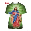 Herren T-Shirts 2022 Neues Sommer Fi 3D T-Shirt BLUDE Jungfrau Maria Jesus Print Glaube Liebe Hoffnung Männer/Frauen